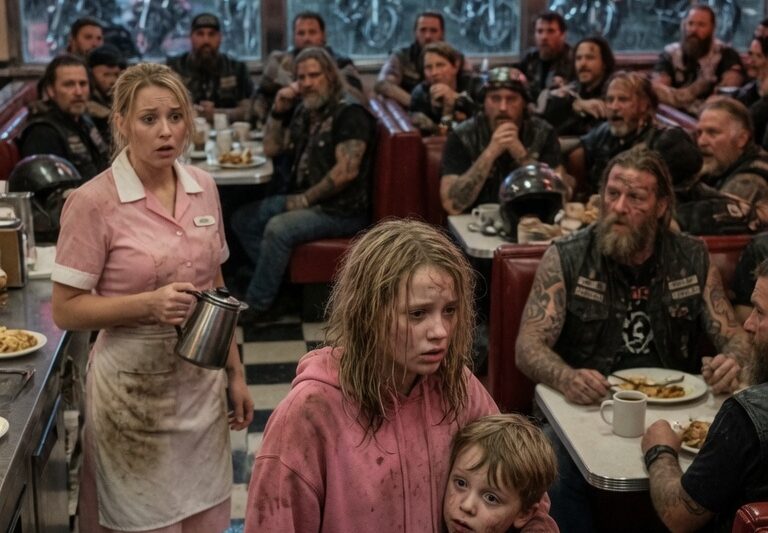 “We Haven’t Eaten Since Yesterday,” She Whispered — What 200 Bikers Did Shocked the Entire Diner When a starving young woman quietly confessed she and her little brother had not eaten since the day before, no one expected what would happen next inside that small roadside diner. Moments later, the doors shook as a massive group of 200 bikers arrived, filling the silence with roaring engines and heavy boots. What followed was not fear, but an unbelievable act of kindness, unity, and protection that turned the entire restaurant upside down and left every witness in tears, disbelief.