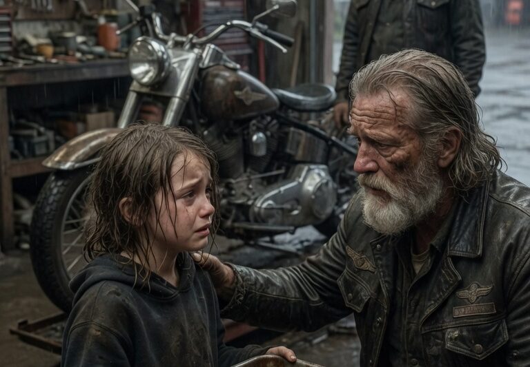 “Little Girl Asked a Biker to Fix Her Late Dad’s Harley — No One Expected What Happened Next When a small child quietly walked up to a weathered biker clutching the keys to an old, broken motorcycle that once belonged to her late father, no one around the garage thought much of it at first, assuming it was just a sentimental request for help. But the moment the biker looked closer and recognized what that machine truly meant, everything changed. Word spread fast through the local riding community, and what followed became an emotional gathering of riders, memories, and respect that turned a simple repair job into a powerful tribute, an unexpected reunion of brotherhood, and a moment so moving that even hardened men stood in silence with tears in their eyes as the engine roared back to life.”