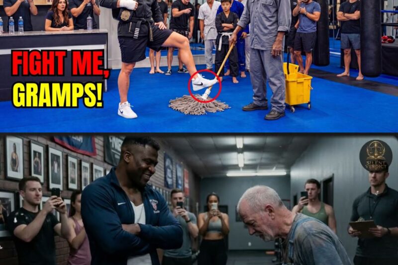 Cocky Black Belt Shoved the Old Janitor “for Fun” — He Didn’t Know the Old Man Trained 3 Champions