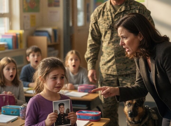 Teacher Mocks Girl: “Your Dad Is Just a Marine” — Freezes When He Walks In With His K9… 