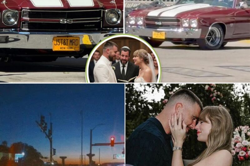 Riding in Style: The Meaning Behind Taylor Swift and Travis Kelce’s Spectacular Vintage Getaway Car