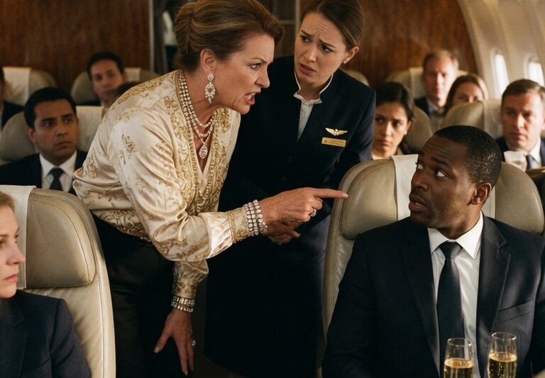An influential woman refused to share the first-class row with a Black man and told staff, “Either he is reassigned a seat, or your airline forfeits my company’s business forever.