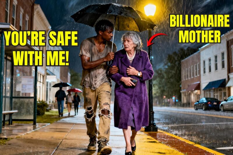 Black Boy Walked a Lost Old Woman Home in the Rain — Days Later, Black SUVs Filled His Street