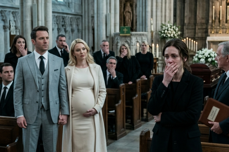 He Brought His Mistress to My Father’s Funeral—Not Knowing He Just Lost a $300 Million Fortune in a Story That Begins With Mourning, Silence, and a Church Filled With Grief-Stricken Faces Coming Together to Honor a Legacy Built Over Decades, Only for that Solemn Atmosphere to Be Disrupted by a Shocking Display of Disrespect That No One Could Have Anticipated, As a Man Mistakenly Believes His Actions Go Unseen While Standing Inside a Moment Where Every Detail Is Being Watched, Recorded, and Remembered, Unaware That the Final Will, Carefully Prepared and Legally Binding, Is Already Set to Reshape Power, Wealth, and Inheritance in Ways That Will Permanently Alter His Future, Turning a Public Act of Betrayal Into the Very Trigger That Causes Him to Lose Everything He Thought He Had Secured Forever