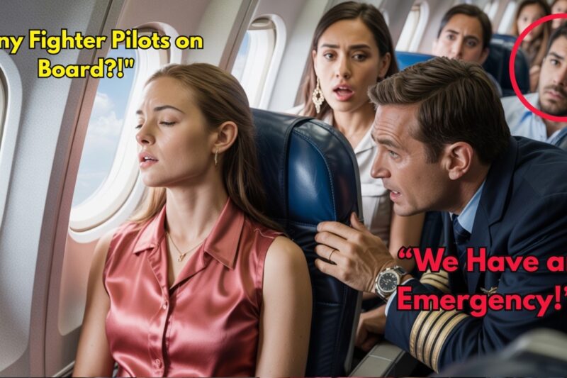 She Was Sleeping Peacefully in Her Seat Mid-Flight, Unaware of Anything Unusual, Until the Calm Cabin Suddenly Shattered When the Captain’s Voice Came Through the Intercom in Panic, Screaming, “Any Fighter Pilots on Board?!” — Instantly Turning Routine Travel Into a Life-or-Death Situation as Passengers Looked Around in Confusion and Fear; Within Seconds, The Atmosphere Shifted Completely When a Quiet Passenger Slowly Stood Up From the Middle Row, Revealing a Past No One Expected, Walking Forward With Calm Precision as the Entire Crew Watched in Shock — And What Happened Next Inside That Aircraft Would Become the Most Unexpected Turn in Aviation History, Changing Everything Mid-Flight