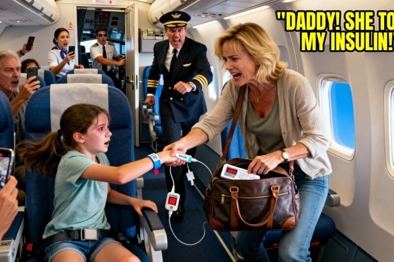 A Passenger Known for Causing Trouble, Later Branded as a “Karen” by Other Travelers, Shockingly Stole a Diabetic Child’s Insulin During Flight 707, Ignoring the Mother’s Desperate Pleas as Panic Spread Through the Cabin — Not Realizing She Had Just Crossed a Line That Would Trigger a Chain of Events No One Onboard Could Have Anticipated; As Tension Escalated Mid-Flight and the Child’s Condition Became Critical, the Captain Made an Unexpected Announcement That Changed Everything, and the Situation Took a Sudden Turn When It Was Revealed That the Child’s Estranged Father Was Not Only Onboard, But a Highly Respected Airline Pilot Who Stepped Forward in a Moment That Left the Entire Aircraft in Shock and Silence