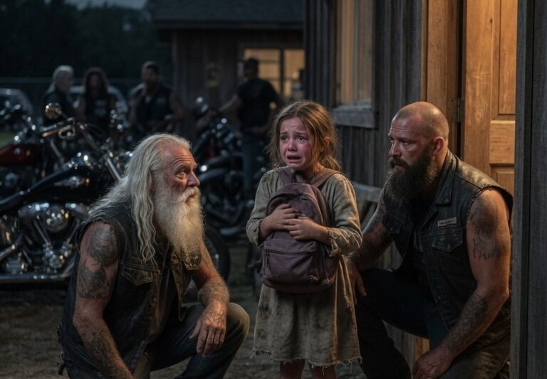 “Please Hide Me!” a Terrified Little Girl Begged a Hells Angels Biker, Clinging to Him as if He Were Her Last Hope — What Happened Next No One Could Have Predicted. Within Hours, Her Cry for Help Reached Far Beyond One Rider, and Soon 600 Hells Angels Answered the Call, Arriving as an Unstoppable Wall of Protection. The Town Was Left in Shock as the Bikers Uncovered the Truth Behind Her Fear and Refused to Walk Away. What Began as one desperate plea from a frightened child turned into a powerful story of loyalty, courage, and 600 unexpected heroes who changed her life forever.