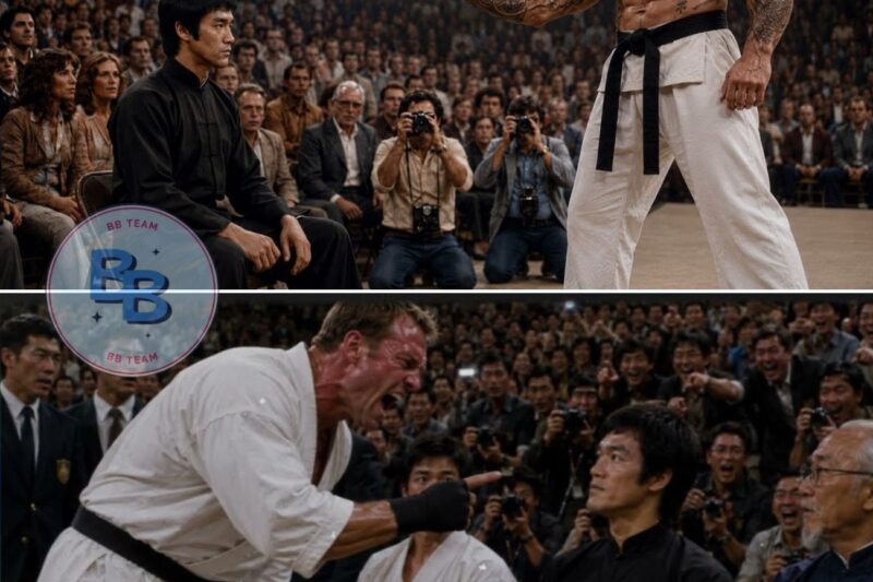 The Champion Mocked a Quiet Stranger Sitting Ringside… He Didn’t Know He Was Challenging Bruce Lee