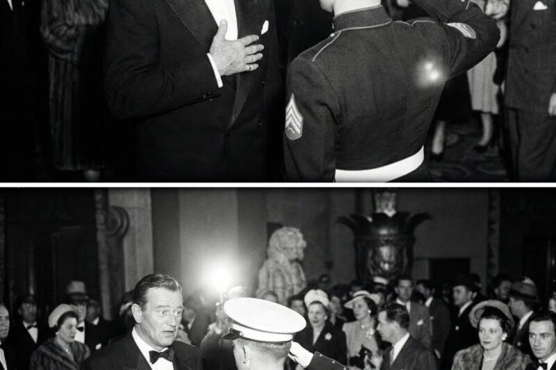 John Wayne Met A Real IWO JIMA Marine At His Movie Premiere—The Salute Changed Everything