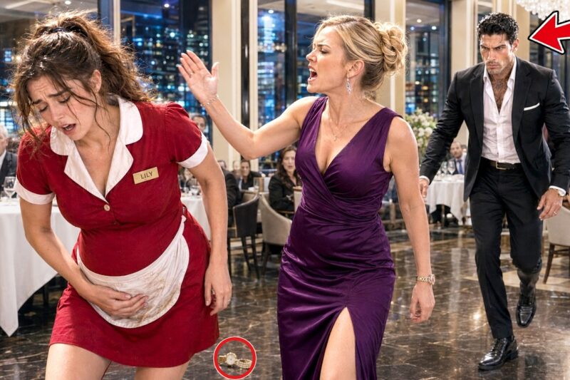 “I Told You to Move!” — An Arrogant Woman Publicly Slapped a Pregnant Waitress Inside a Luxury Restaurant in Front of Shocked Diners, Ignoring Every Plea for Mercy as the Room Fell Into Awkward Silence, Unaware That the Man Sitting Just a Few Feet Away Was a Powerful Mafia Boss Quietly Observing Everything, As Tension Slowly Builds and the Atmosphere Turns From Embarrassing to Dangerous, With Whispered Fears Spreading Among Guests Who Suddenly Realize This Humiliation May Have Been the Worst Possible Mistake, Triggering a Chain of Consequences No One in the Room Is Prepared to Face as Power, Pride, and Justice Collide in an Instant That Will Change Everything Forever