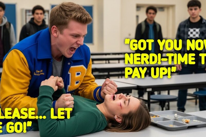 Bullies threw the new girl across the lunch table in front of everyone, laughing as trays crashed to the floor—until the strange symbol on her backpack made the cafeteria teacher lock every exit.