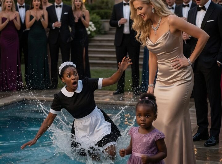 “The Billionaire’s Fiancée Pushed the Maid into the Pool—But Her Toddler’s Response Made Her Regret 