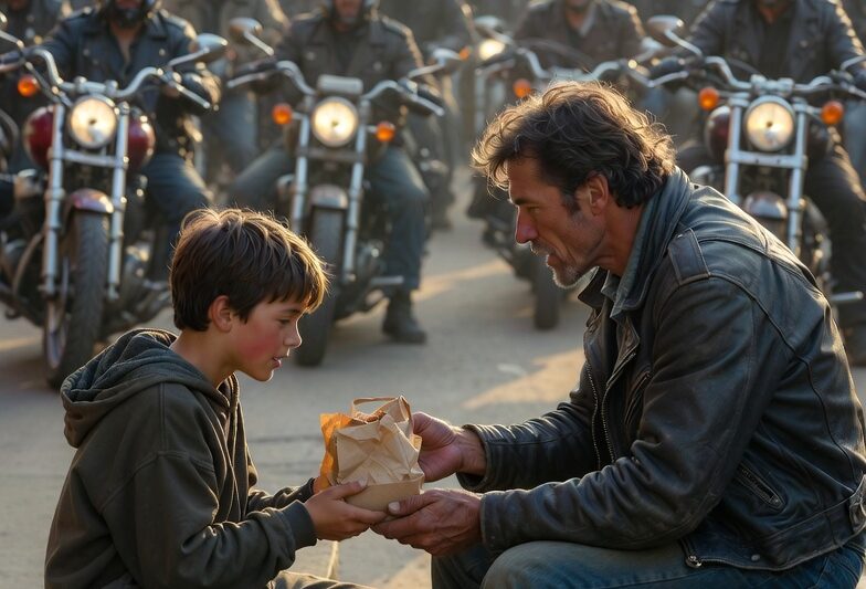 Boy Shared His Last Lunch With a Starving Biker — By Morning, 80 Riders Changed His Life 