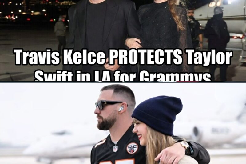 Travis Kelce PROTECTS Taylor Swift as they Land in Los Angeles to Prepare for Grammy Awards