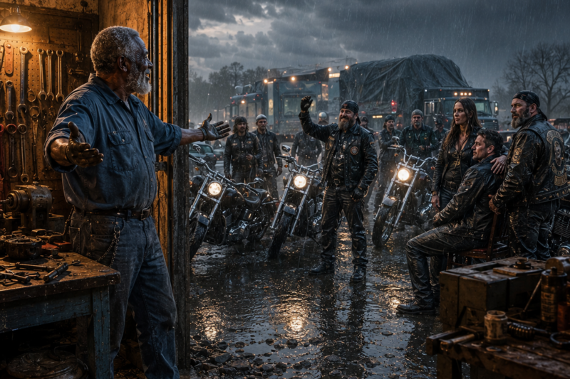 He Fixed A Dozen Motorcycles In A Raging Downpour—Then A Miracle Delivery Arrived At His Garage