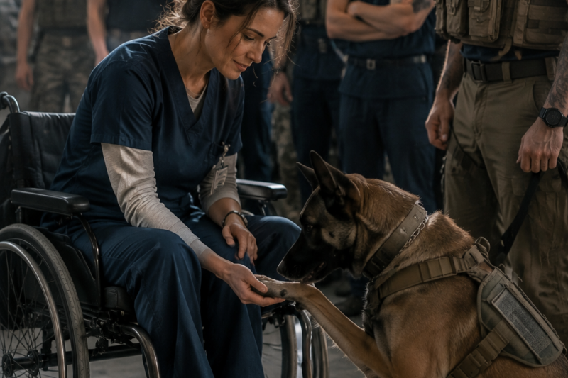 They Called the Disabled Nurse a Burden—Until a Navy SEAL’s K9 Knelt Before Her 