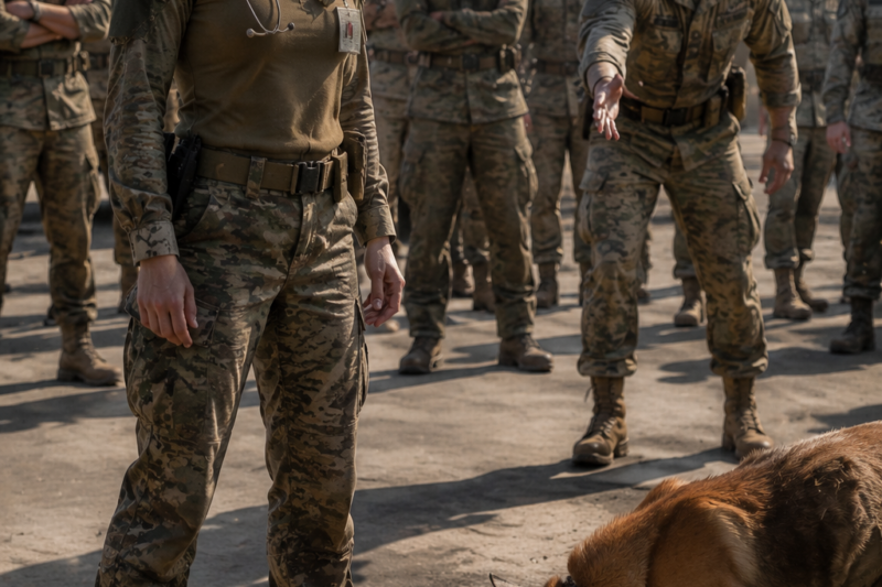 The Sergeant Released a War Dog to Humiliate Her — But Her Secret Command Froze the Entire Base 