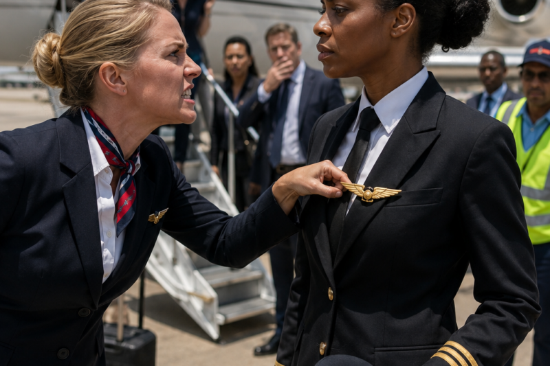 Attendant Rips Badge Off Black Pilot Before 142 Passengers — Unaware She Can Ground Every Flight 