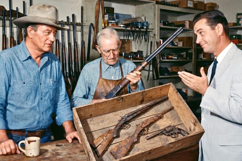 John Wayne Heard the Repo Man Say “$5 for Scrap Guns”—The Old Gunsmith’s Eyes Settled on Wayne