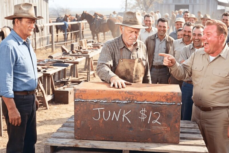 John Wayne Saw the Auction Laugh at $12 Paid for a Welded-Shut Box—Then the Craftsman Cut It Open